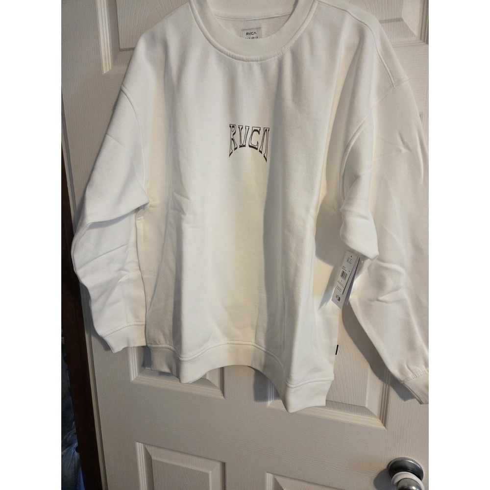 RVCA Sport VA Essential Crewneck Pullover Sweatshirt Men's Smal White NWT